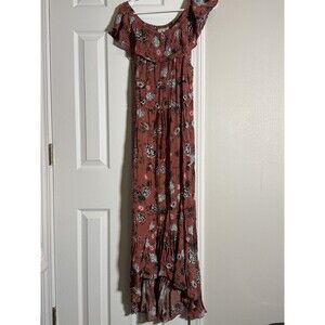 Speed Control Floral Cottagecore Maxi Dress Juniors XL Off Shoulder Boho